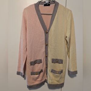 Vintage Two-Tone Cardigan with Great Buttons